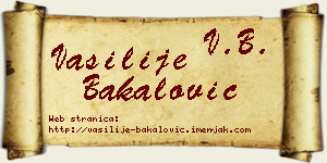 Vasilije Bakalović vizit kartica